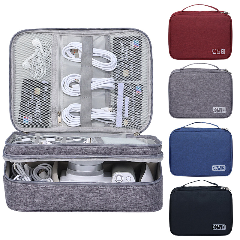 Wholesale of travel headphones, digital bags, electronic storage bags, power banks, multi-functional data cable storage boxes full figure