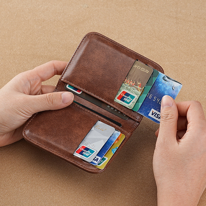 New men's thin card case, ultra-thin bank card wallet, 2024 new multi-functional anti-magnetic driver's license Specification drawing