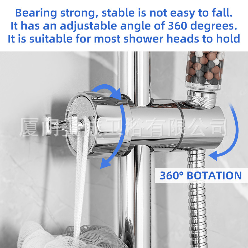The new 16-28mm universal sliding sleeve telescopic showerhead fixing base from Xiamen Sanitary ware is easy to disassemble and assemble without disassembling the shower rod details Picture