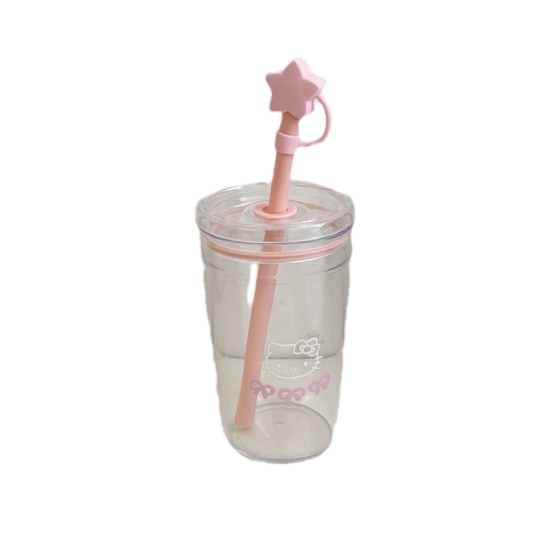 Cute cartoon cat straw cup, high appearance level, summer drinking cup for girls, large-capacity desktop coffee cup, juice cup Item Picture