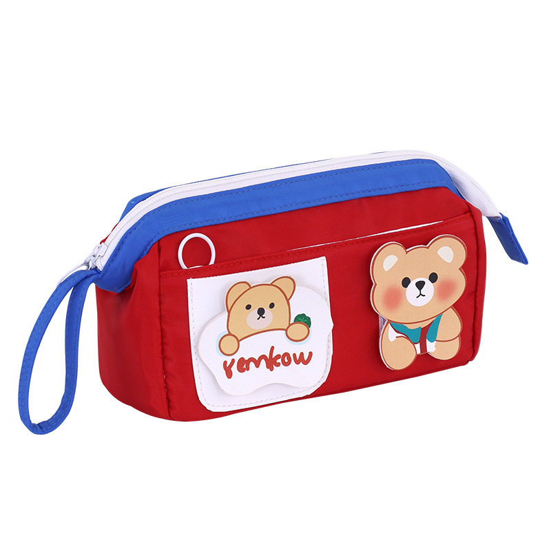 New InS-style steel wire pen case for the back-to-school season, cute cartoon, high appearance level, large-capacity stationery pencil case for girls Item Picture