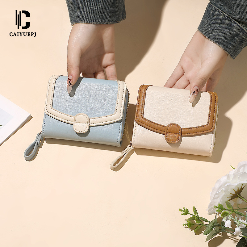 New cross-border Japanese-style women's coin purse, short three-fold zipper hand-held folding bag wallet waller, large capacity full figure