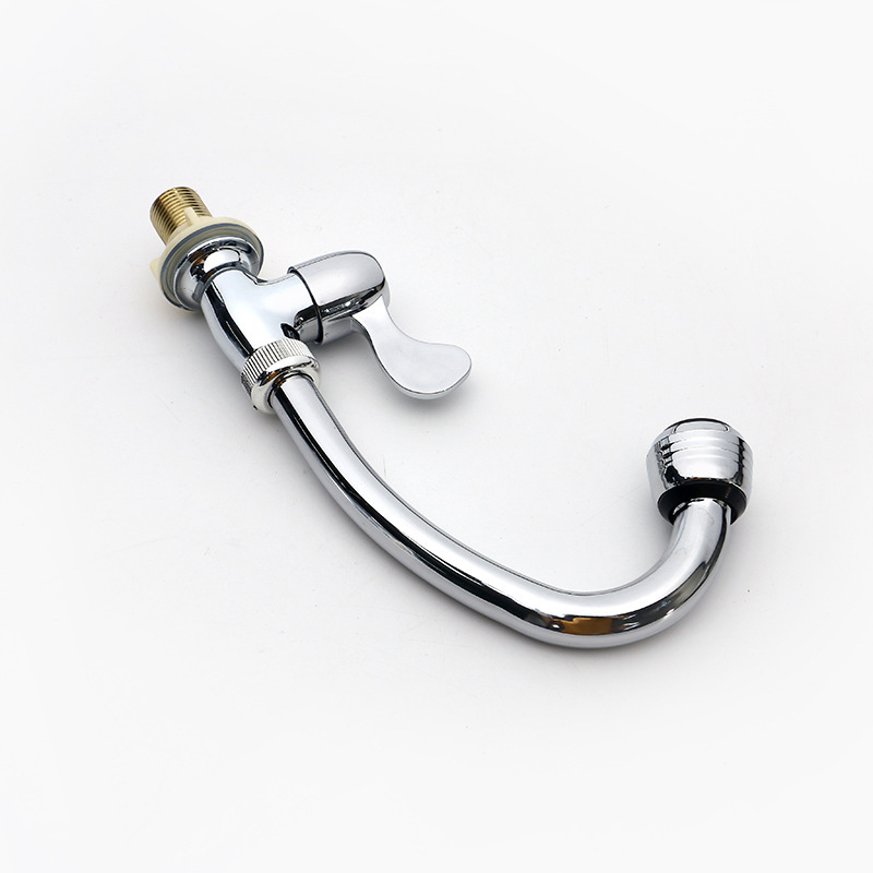 Quick-opening faucet, 4-minute faucet, plastic steel faucet, plastic small vertical sink faucet, rotating faucet, engineering faucet Specification drawing