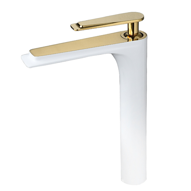 All-copper black and white faucet, bathroom, under-counter basin, washbasin, cold and hot light luxury gun gray faucet Item Picture