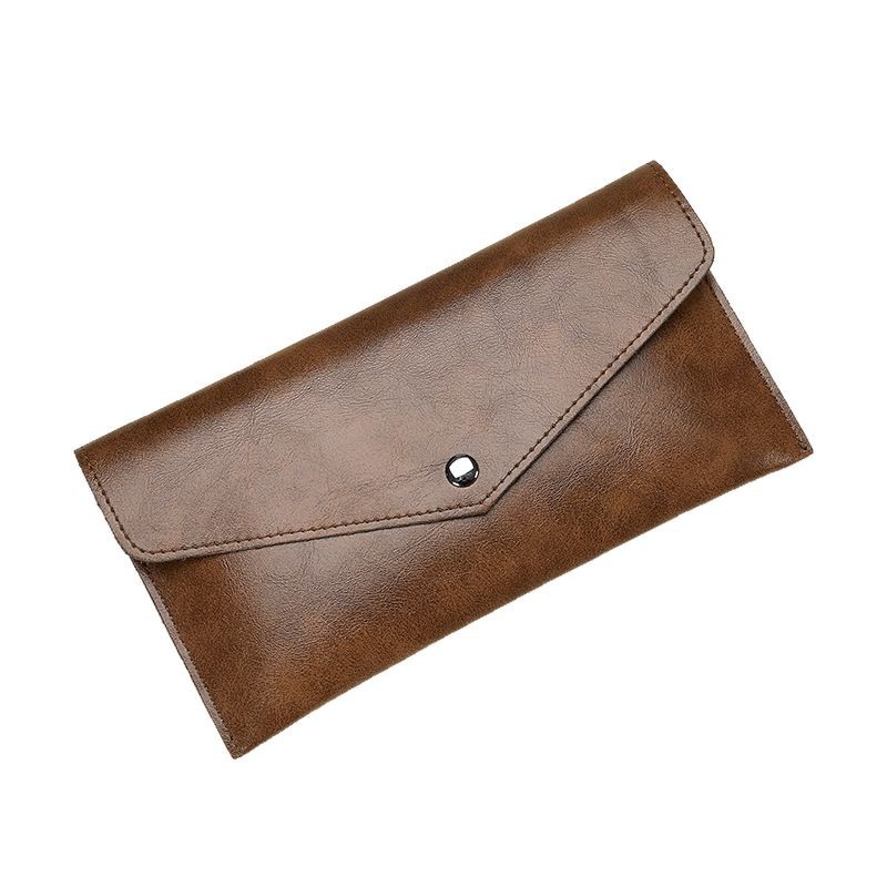 New women's wallet, long and thin hand-held bag, simple and fashionable, large-capacity soft leather wallet, mobile phone case wallet Item Picture
