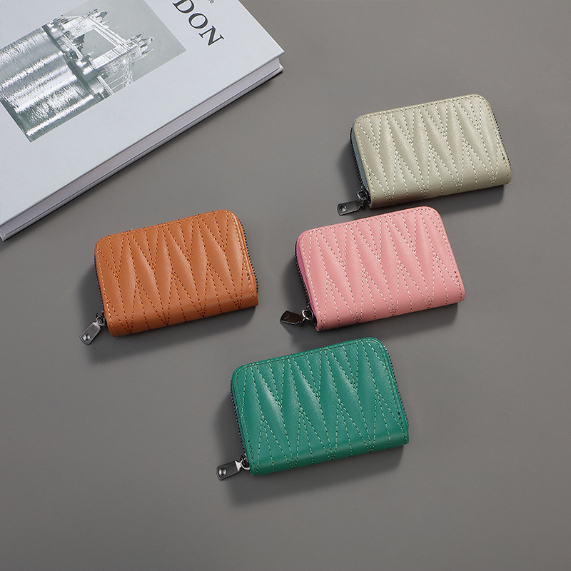 New women's wallet short solid color card bag 2024 Spring Wallet Cross-border zipper coin purse wholesale details Picture
