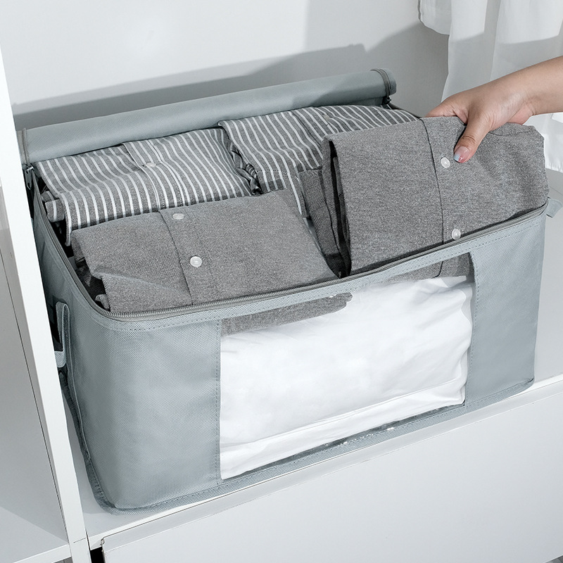 Cotton quilt storage bags, home moisture-proof clothing, quilt storage bags, thickened non-woven fabric luggage, moving packing bags Specification drawing