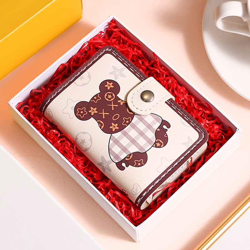 Cartoon dog card case for women, anti-demagnetization, multi-slot, large capacity, cute cartoon creative multi-functional ID card holder Specification drawing