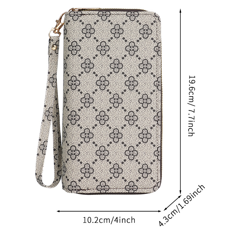 2024 Retro, fashionable and simple ladies' wallet, large capacity card case, multi-functional clutch, double zipper wallet Item Picture