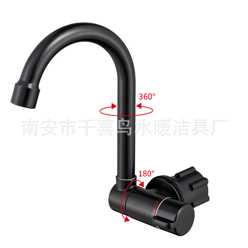 The manufacturer supplies black cold and hot foldable RV faucets for opening Windows inside Specification drawing