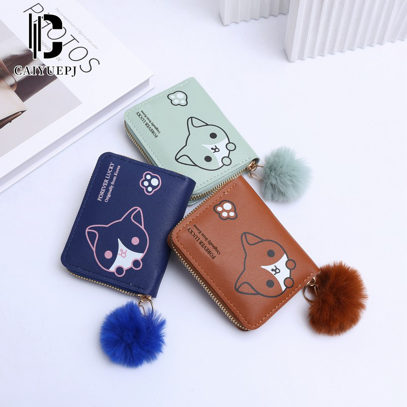 New women's wallet, short and simple card bag wallet, summer Wallet, cross-border pattern zipper coin purse wholesale details Picture