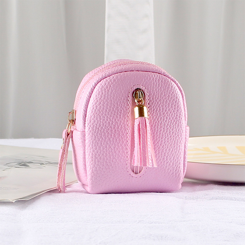 A mini Instagram girl is holding a cute, multi-functional, double-zipper, multi-layer card wallet in one details Picture