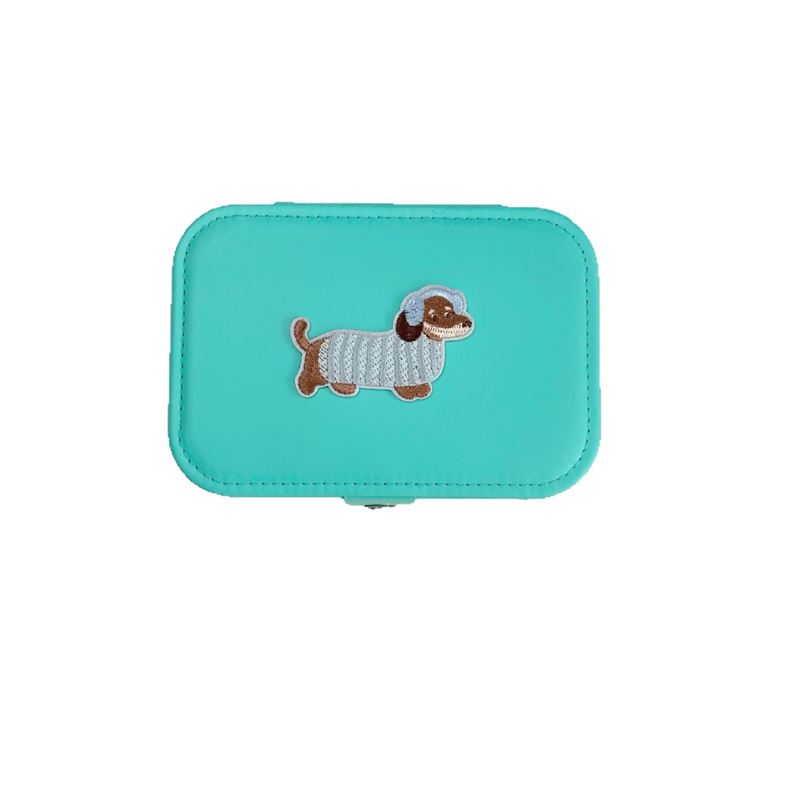 New cute dachshund dog jewelry box storage box, high-end exquisite small portable necklace ring, anti-oxidation box Item Picture