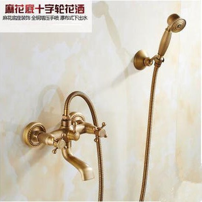 Shower head set, all-copper shower head set, faucet, bathroom antique shower head, shower head, hot and cold water countertop, faucet full figure