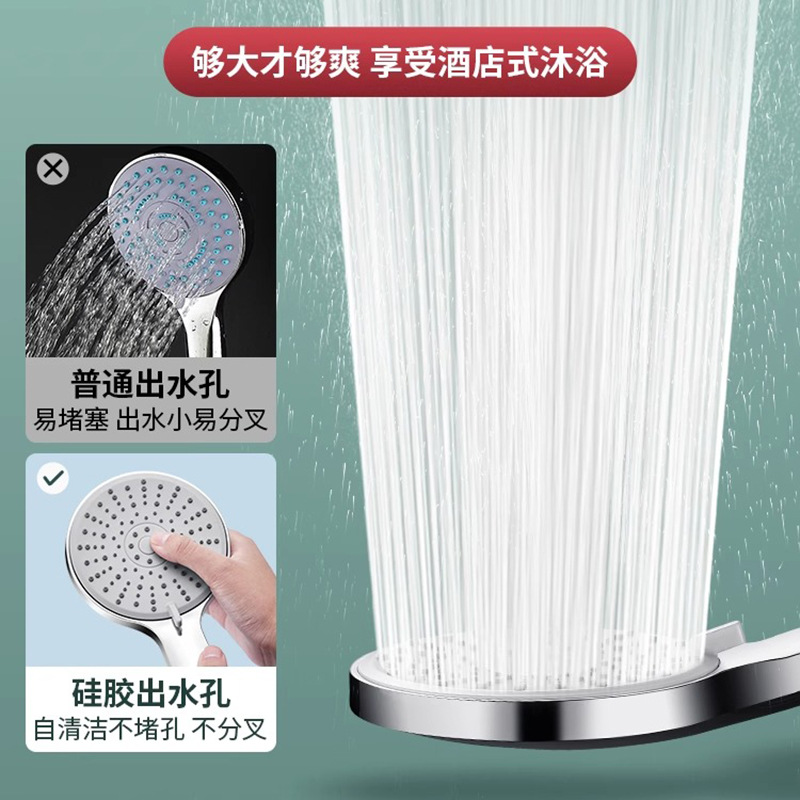 Pressurized showerhead, super pressurized bathroom, household bathroom heater, shower head, large water output for rain, shower head set details Picture