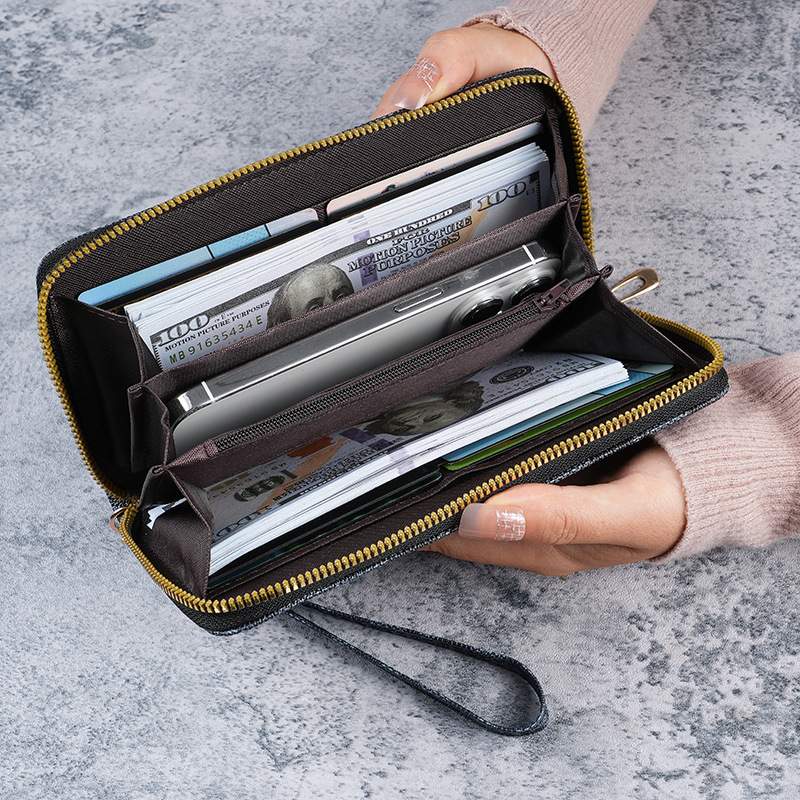 Cross-border 2024 Spring New men's and women's long wallet, fashionable capacity, printed loose change, clutch, wallet, card case details Picture
