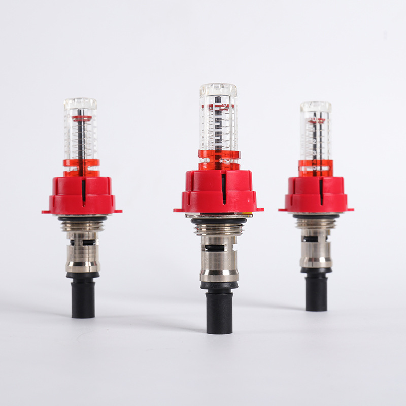The handwheel valve core base of the visible floating value flowmeter for floor heating distribution and collection, the water distributor accessory flowmeter (independent) full figure