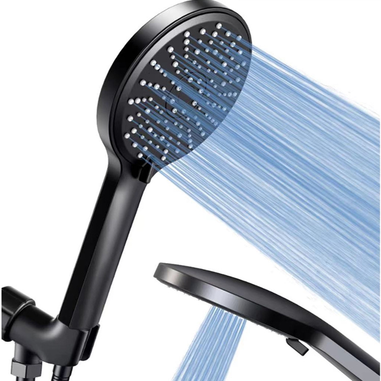 Cross-border American-style base two-way water distributor five-speed large water outlet bathroom pressurized showerhead hose combination showerhead set Item Picture