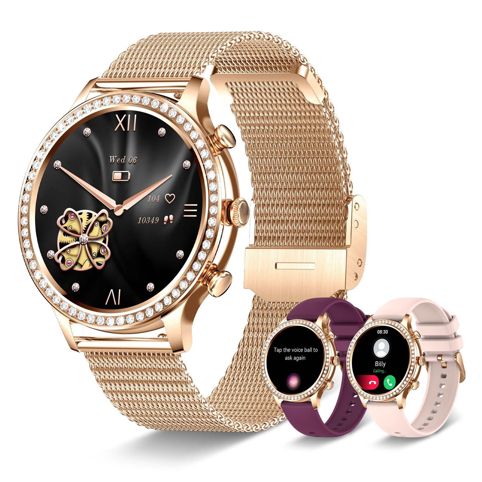 i70 Fashionable high-definition Bluetooth call heart rate, blood pressure, sports and health AI customizable watch face women's smartwatch full figure