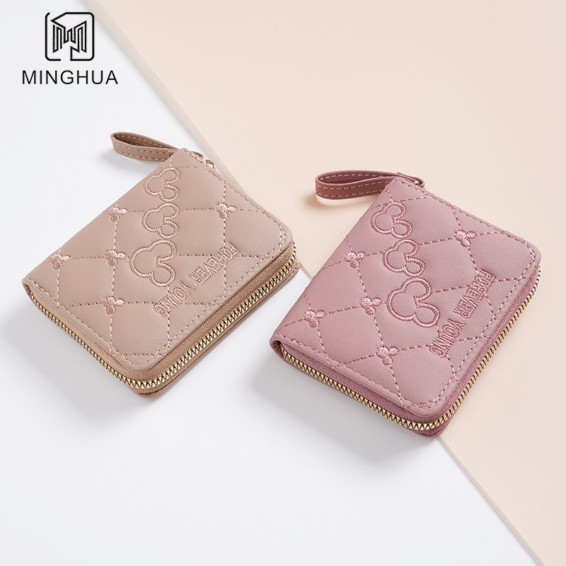 Wholesale of coin purges, women's card cases, key cases, small cases, coin cases, zipper mini short wallets, cross-border zipper cases details Picture