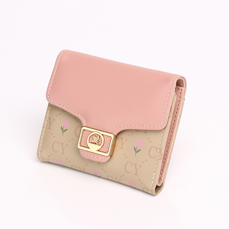 High-end wallet, short Korean-style clutch for women, three-fold coin purse, thin multi-slot wallet for women Item Picture