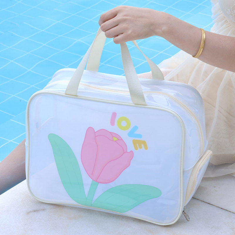 High-appearation-level large-capacity travel makeup bag, sports and fitness swimming bag, dry and wet separation pvc toiletry bag, beach bag details Picture