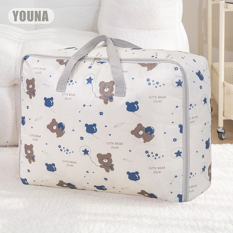 Cute and fun quilt storage bag, Oxford cloth clothes and pants, moving packing bag, thickened waterproof and dustproof hand-held storage bag full figure