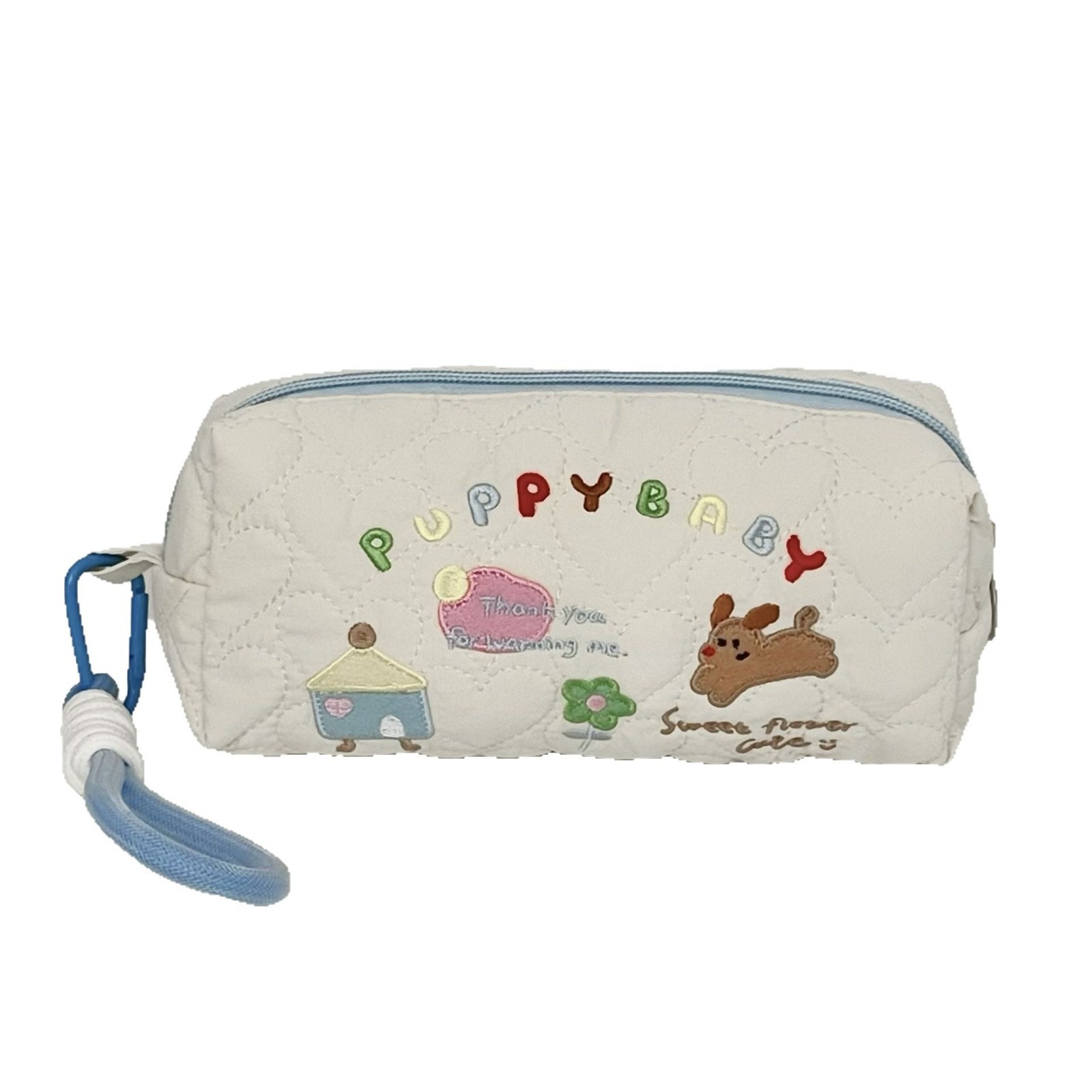 Ins-style embroidered puppy makeup bag for girls, new cute cartoon illustration student stationery bag, large-capacity storage bag Item Picture