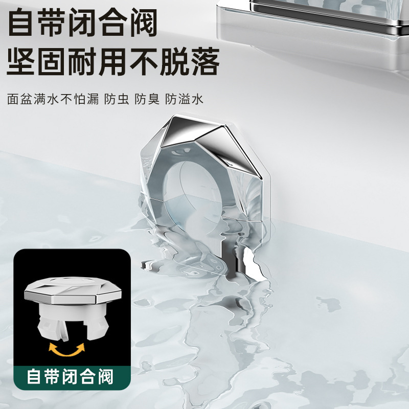 Washbasin overflow outlet decorative cover, anti-odor plug, washbasin face sink, washbasin overflow hole plug accessory, bathroom full figure