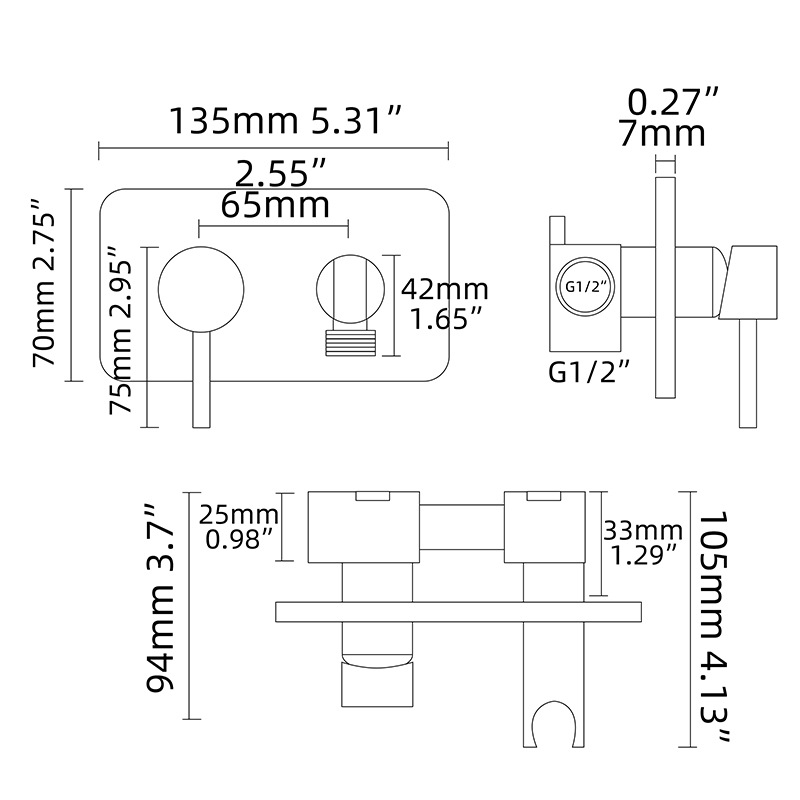 Concealed pressure-increasing toilet spray gun set, hot and cold women's washbasin nozzle, black toilet companion, pressure-increasing flushing small showerhead Item Picture