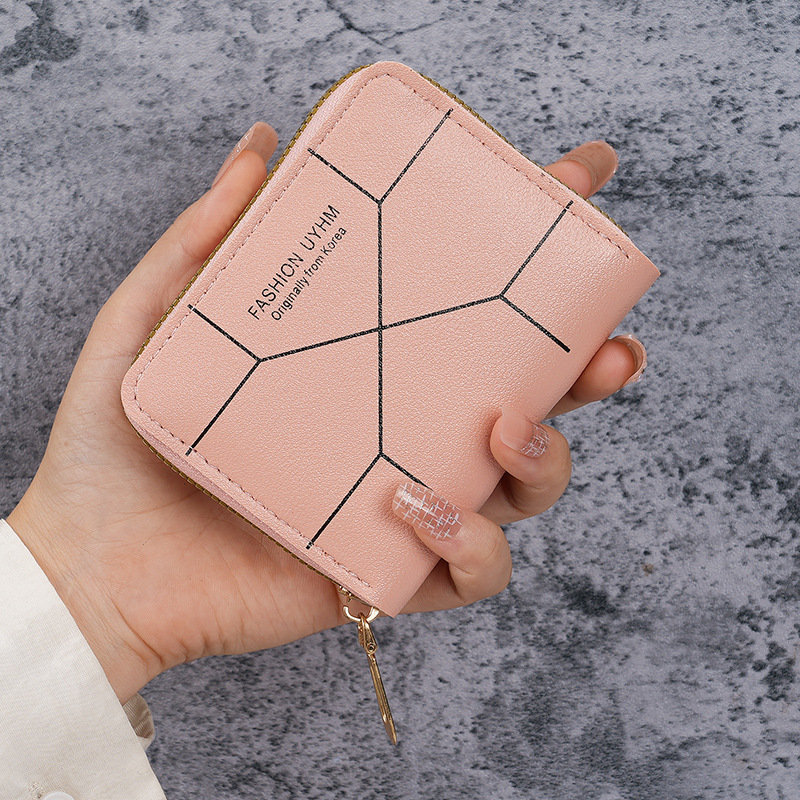 A new Japanese-style mini coin purse with a simple zipper and a credit card slot, fashionable, cute and portable coin purse storage bag full figure