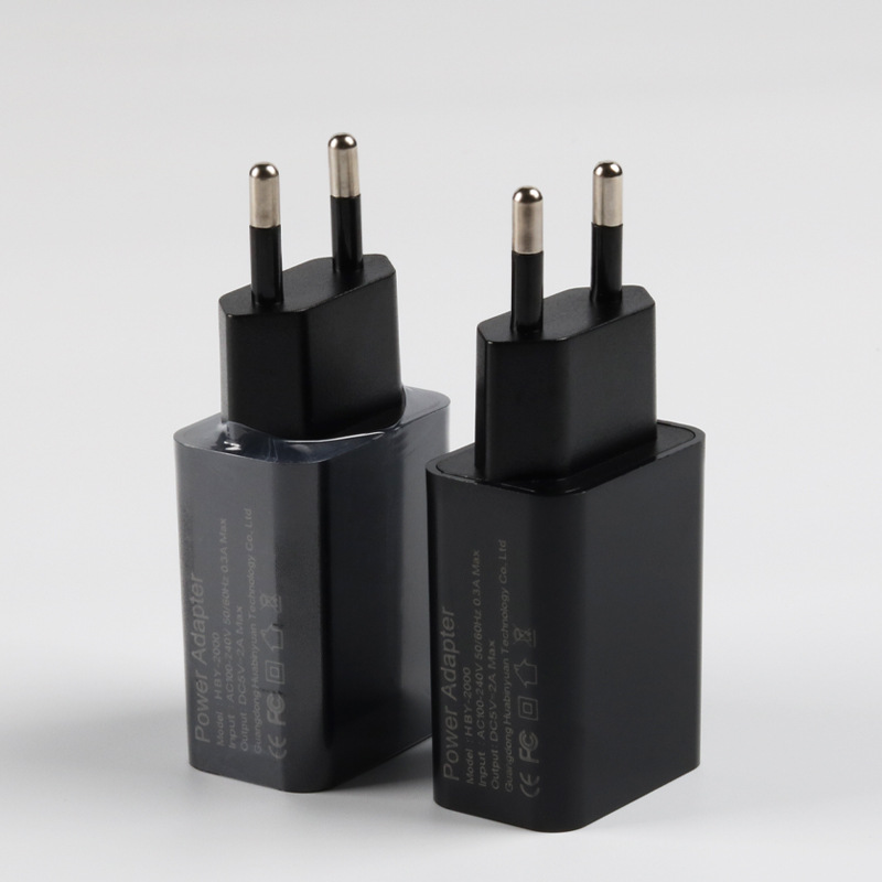 European standard 5V2A charger, USB charging head, 5V1A power adapter, ce certified 5V 2.1A mobile phone fast charging head Specification drawing