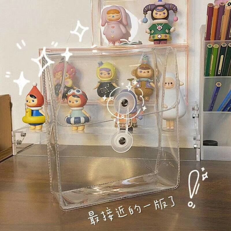 Korean InS-style transparent PVC winding bag, transparent storage bag, document and receipt bag, skin care storage and organization winding bag details Picture
