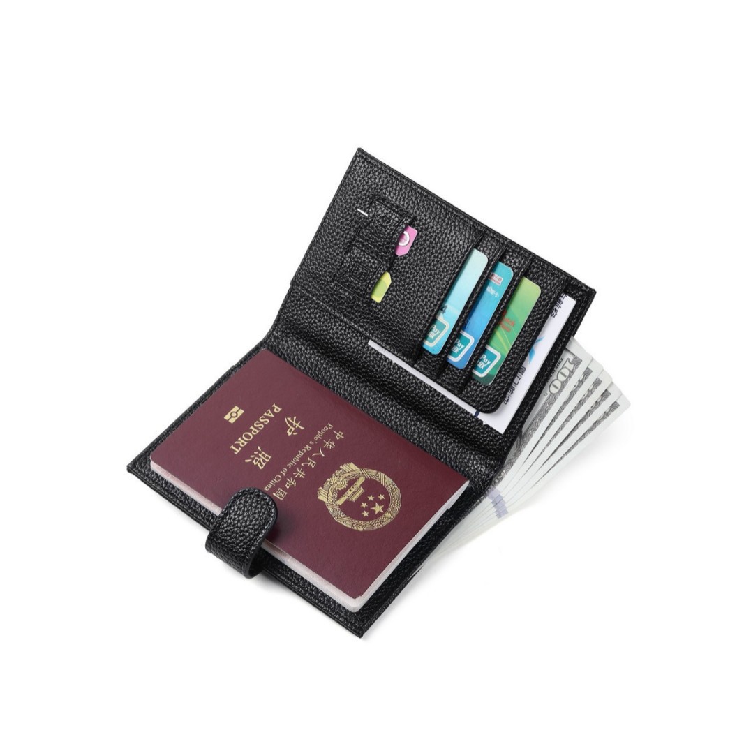 New puRFID ultra-thin passport bag, multi-functional wallet, air ticket holder, passport document wallet, storage bag for women Item Picture