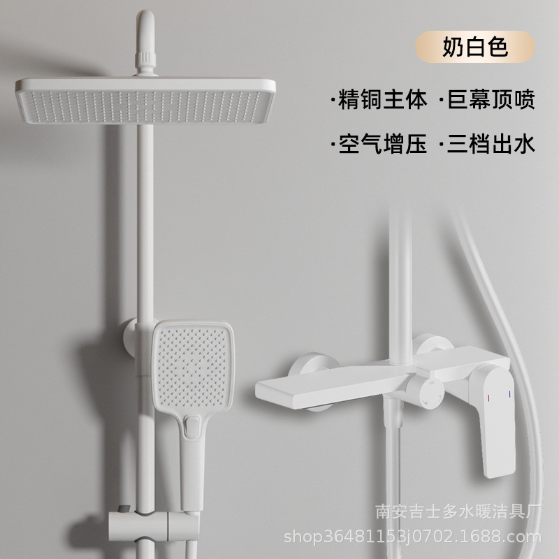 Shower head set, gun gray all-copper shower head, household pressurized shower head, bathroom, bath, rain, cross-border Application Scenario