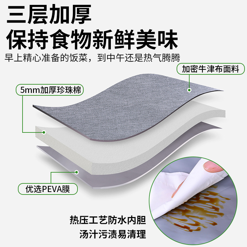 New cross-border large-capacity thickened aluminum foil insulated bag, simple outdoor picnic bag, lunch box bag for bringing meals to work Specification drawing