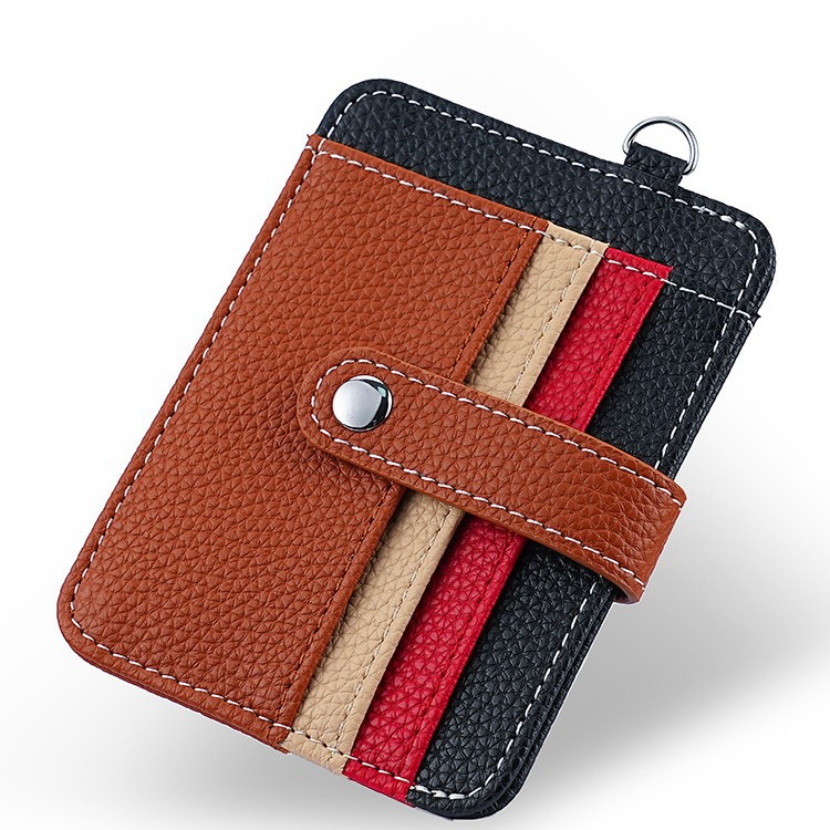 New high-appearure-level solid color in-stock ultra-thin card case with multi-slot card holder, small, exquisite and fashionable leather pu card case Item Picture
