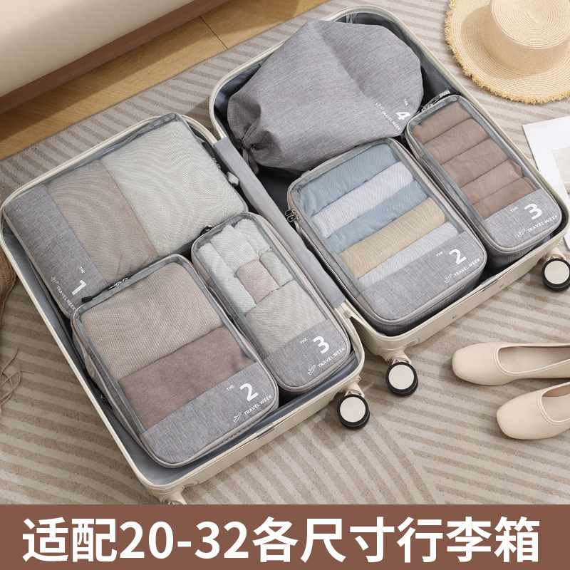 Travel Week storage set, storage bag, suitcase storage bag, essential sorting bag for business trip and travel clothing details Picture