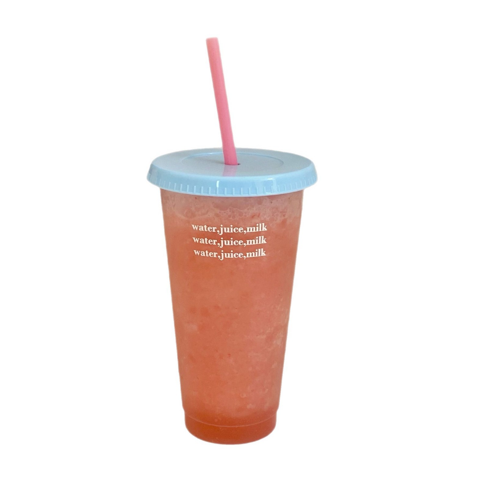 Candy-colored plastic straw cup, large-capacity reusable soda cup, vehicle-mounted portable cold drink coffee cup Item Picture