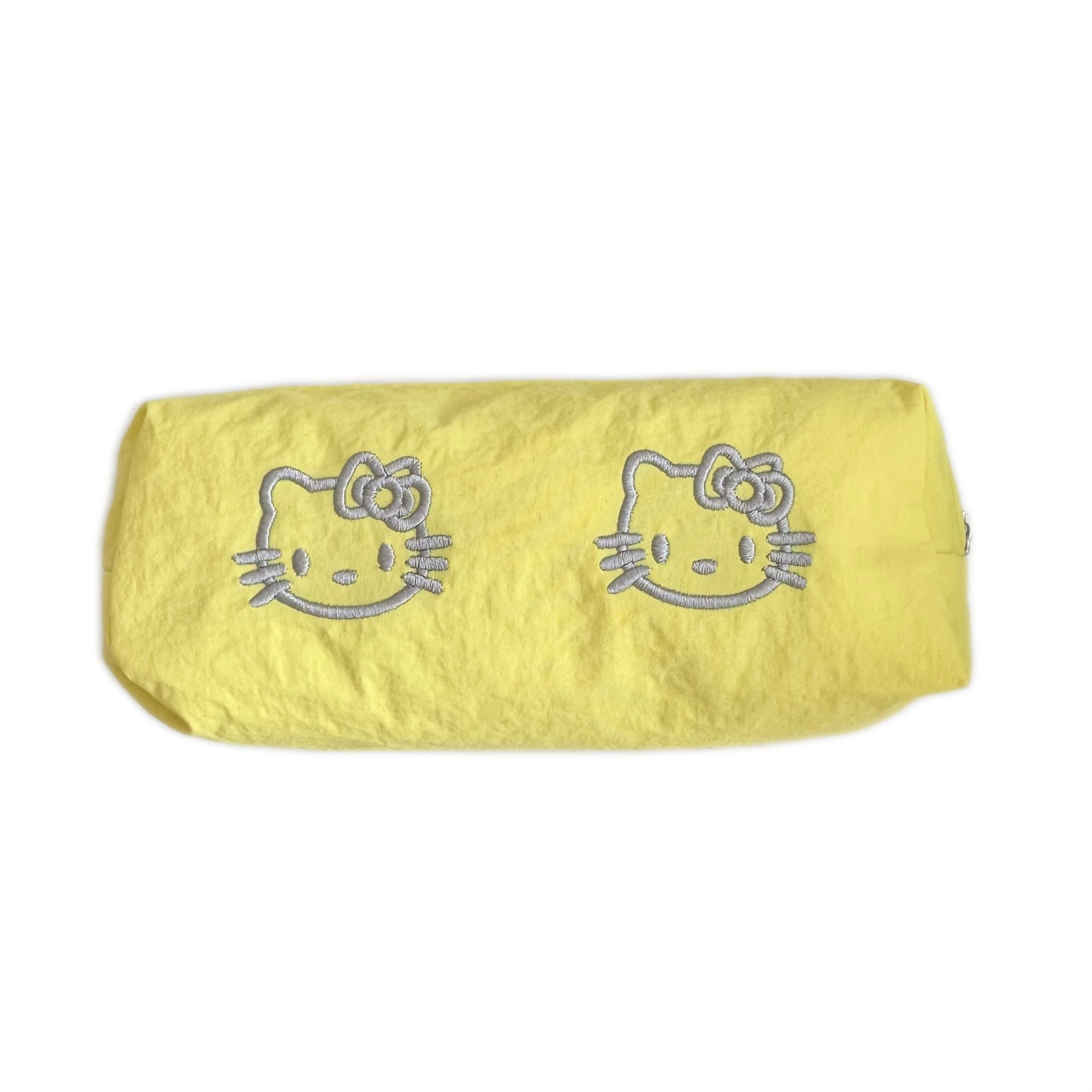 Vintage Japanese-style cat pen case, ins style, large capacity, cartoon cute embroidery, student stationery box, girl pencil case Item Picture