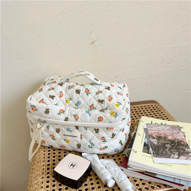 A three-piece set of homemade cartoon bear flower makeup bag, large-capacity portable travel toiletry bag and miscellaneous storage bag Application Scenario