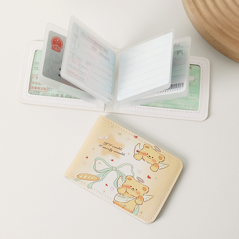 ins cute animal bear car driver's license protection case, leather case, two-in-one motor vehicle driving license and driver's license book Application Scenario
