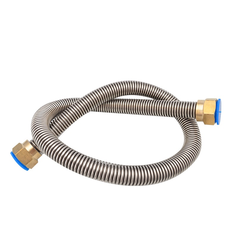 Reference bathroom 304 stainless steel wire braided water inlet hose, 4-inch thickened high-pressure resistant explosion-proof cold and hot water inlet and outlet pipe Specification drawing