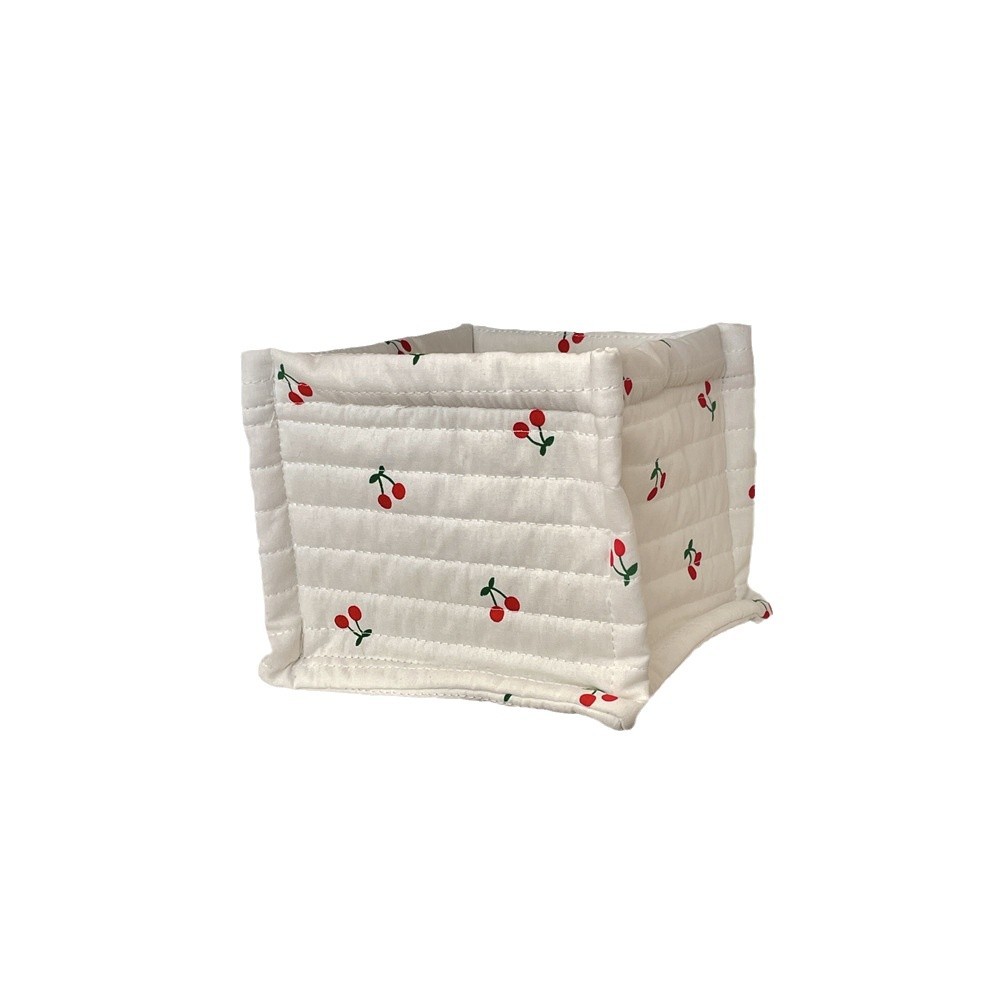 41221 Korean quilted storage basket, large-capacity miscellaneous sweet storage box, desktop storage box, organizing basket Item Picture