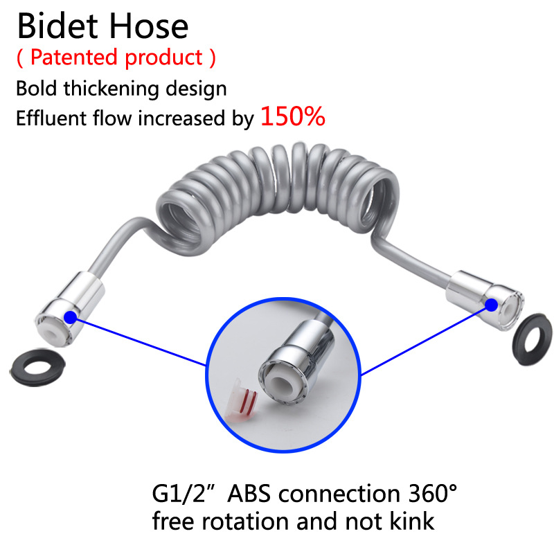 Xiamen PU plastic electroplating spray gun tube, spring tube, women's washing machine, small nozzle, bottom washing hose source manufacturer full figure