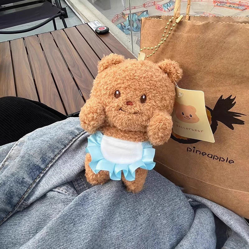 Best-selling butter bear plush toy, creative figurine, backpack pendant, keychain, couple, student, festival gift for girls Specification drawing