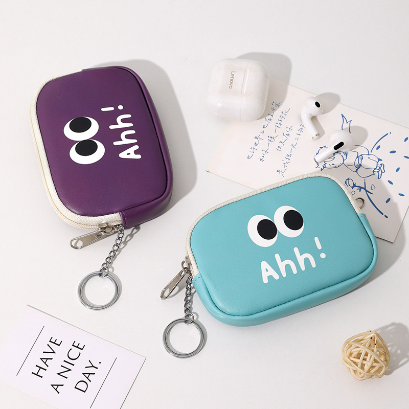 New product livework: Cute big eyes cotton short wallet, USB flash drive card case, coin purse, and small storage bag details Picture