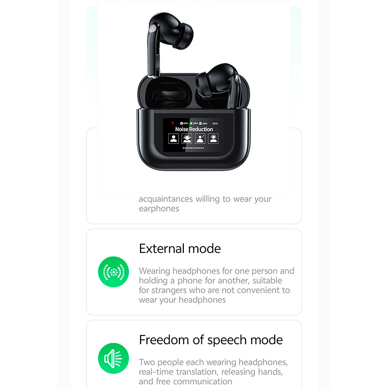 Overseas translation headphones, conference and travel precise translation devices, voice dialogue factory wholesale intelligent translation headphones Specification drawing