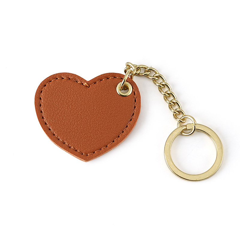 Cross-border in-stock leather keychains with love, cute bags, keychains, pendants, car key accessories, pendants Item Picture