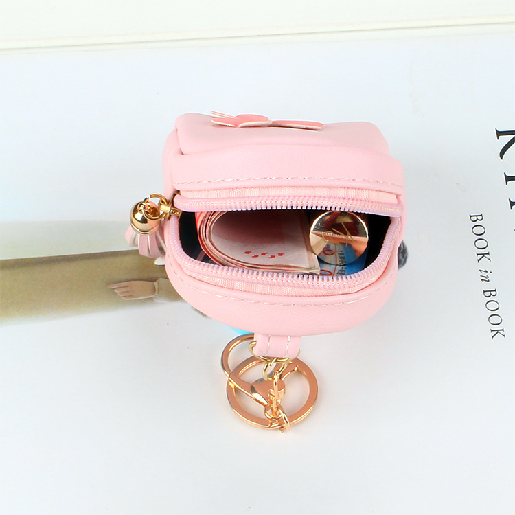 Small schoolbag wallet, mini coin purse, cute girl's heart, small square bag, Korean student's hand-held coin bag, leather Application Scenario